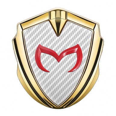 Mazda Metal Domed Emblem Gold White Carbon Crimson Logo Design