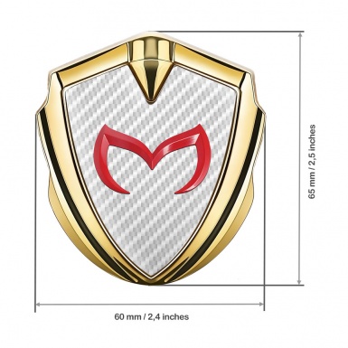 Mazda Metal Domed Emblem Gold White Carbon Crimson Logo Design