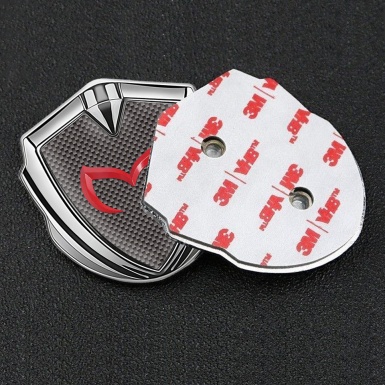 Mazda Emblem Fender Badge Silver Grey Carbon Crimson Logo Design