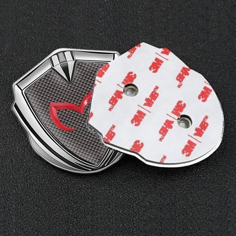 Mazda Emblem Fender Badge Silver Grey Carbon Crimson Logo Design