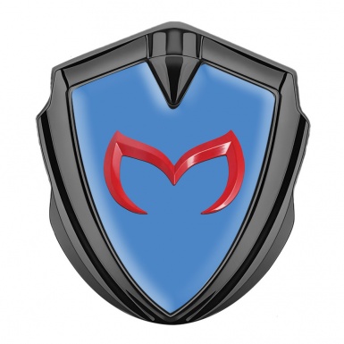 Mazda Fender Emblem Badge Graphite Glacial Blue Crimson Logo Design