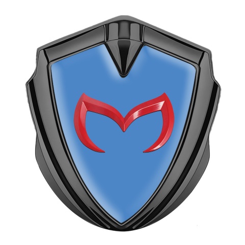 Mazda Fender Emblem Badge Graphite Glacial Blue Crimson Logo Design