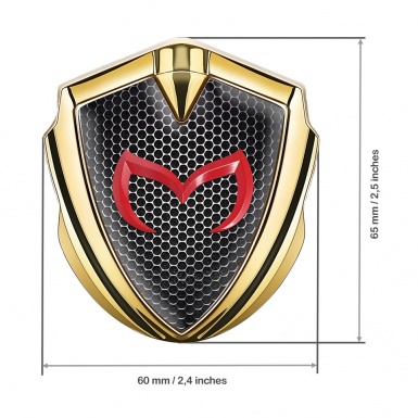 Mazda Emblem Trunk Badge Gold Black Grate Crimson Logo Edition