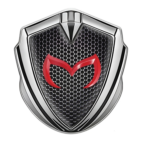 Mazda Emblem Trunk Badge Silver Black Grate Crimson Logo Edition