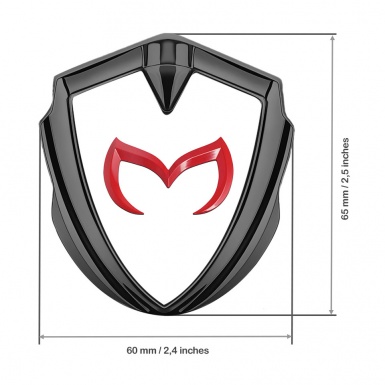 Mazda Emblem Ornament Graphite White Print Crimson Logo Variant
