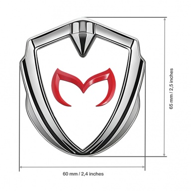 Mazda Emblem Ornament Silver White Print Crimson Logo Variant