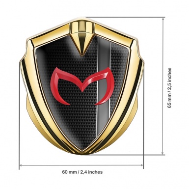 Mazda Fender Emblem Badge Gold Black Carbon Sport Stripe Edition