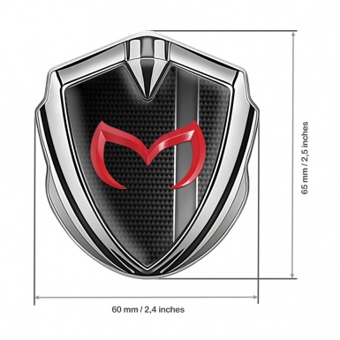 Mazda Fender Emblem Badge Silver Black Carbon Sport Stripe Edition