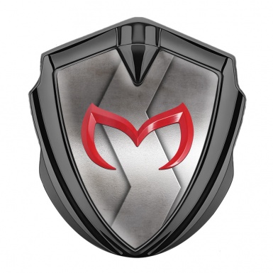Mazda Silicon Emblem Badge Graphite Cut Metal Crimson Logo