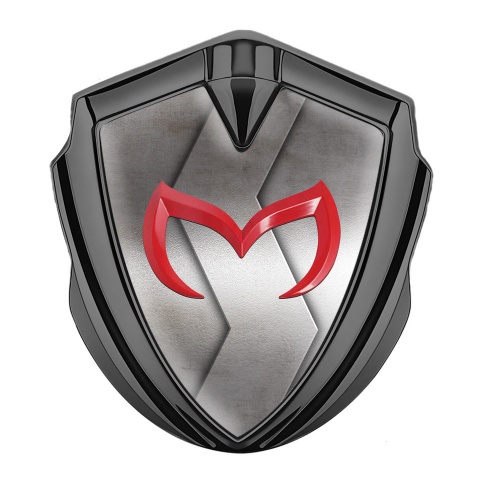 Mazda Silicon Emblem Badge Graphite Cut Metal Crimson Logo