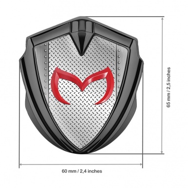 Mazda Emblem Silicon Badge Graphite Treadplate Effect Crimson Logo Edition