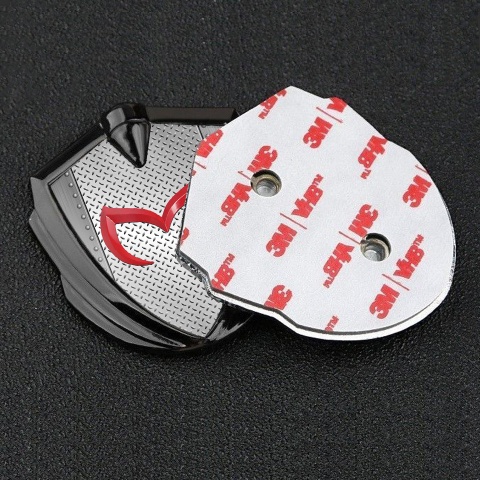Mazda Emblem Silicon Badge Graphite Treadplate Effect Crimson Logo Edition