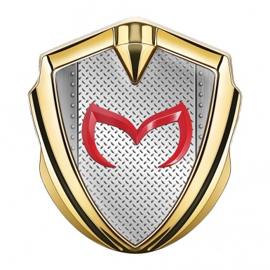 Mazda Emblem Silicon Badge Gold Treadplate Effect Crimson Logo Edition