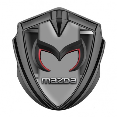 Mazda Emblem Car Badge Graphite Metal Frame Chrome Logo Motif