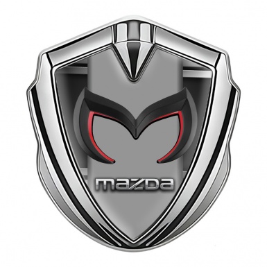 Mazda Emblem Car Badge Silver Metal Frame Chrome Logo Motif