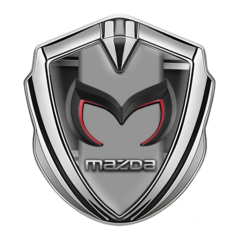 Mazda Emblem Car Badge Silver Metal Frame Chrome Logo Motif