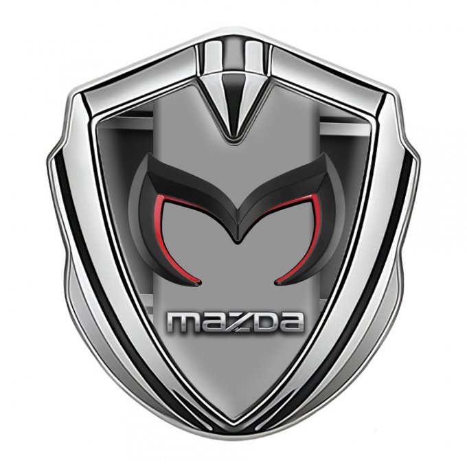 Mazda Emblem Car Badge Silver Metal Frame Chrome Logo Motif