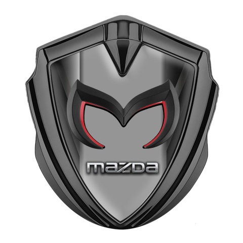 Mazda Emblem Silicon Badge Graphite Dark Frame Chrome Logo Motif
