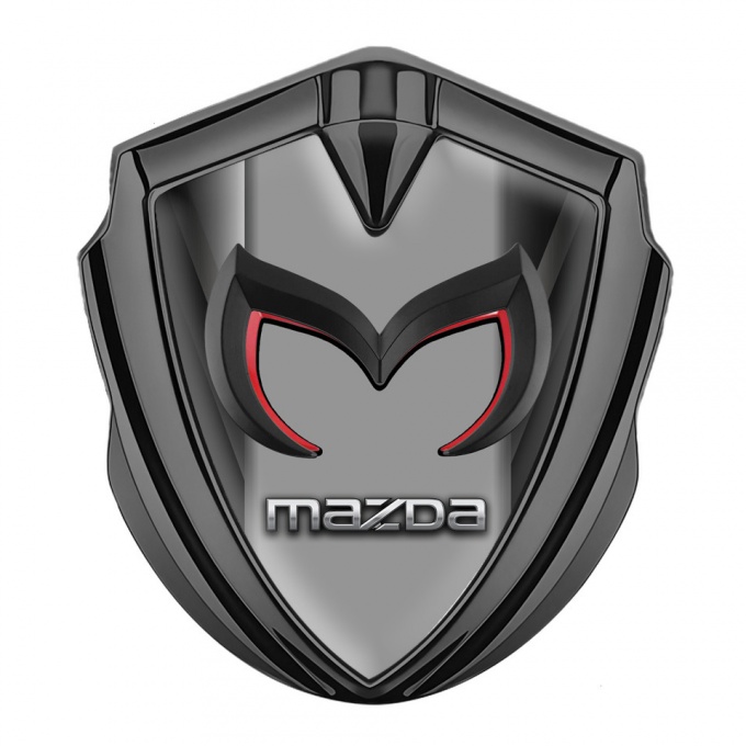 Mazda Emblem Silicon Badge Graphite Dark Frame Chrome Logo Motif