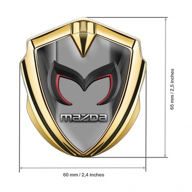 Mazda Emblem Silicon Badge Gold Dark Frame Chrome Logo Motif