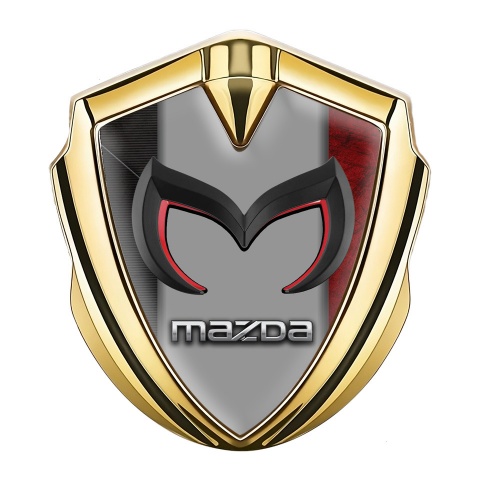 Mazda Badge Self Adhesive Gold Mixed Frame Chrome Logo Edition