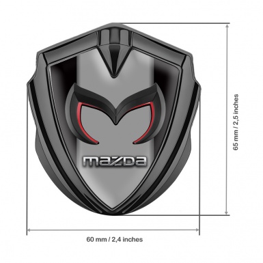 Mazda Fender Emblem Badge Graphite Black Frame Chrome Logo Edition
