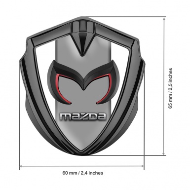 Mazda Emblem Trunk Badge Graphite White Frame Chrome Logo Edition