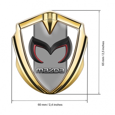 Mazda Emblem Trunk Badge Gold White Frame Chrome Logo Edition