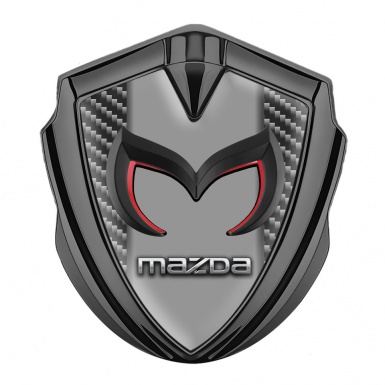 Mazda Bodyside Domed Emblem Graphite Dark Carbon Frame Chrome Logo
