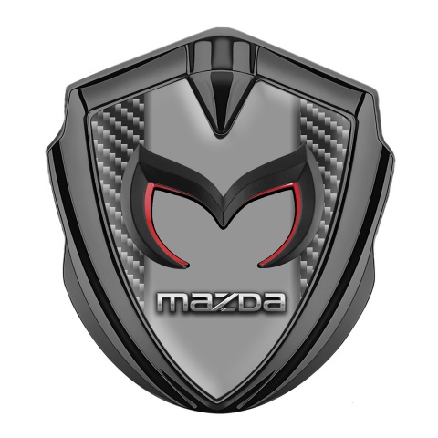 Mazda Bodyside Domed Emblem Graphite Dark Carbon Frame Chrome Logo