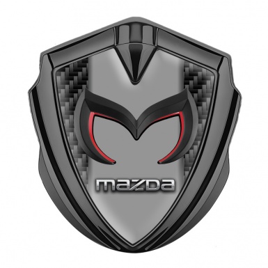Mazda 3d Emblem Badge Graphite Black Carbon Frame Chrome Logo