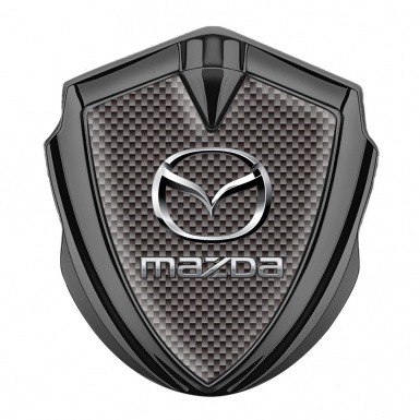 Mazda Fender Emblem Badge Graphite Grey Carbon Classic Logo Steel Effect