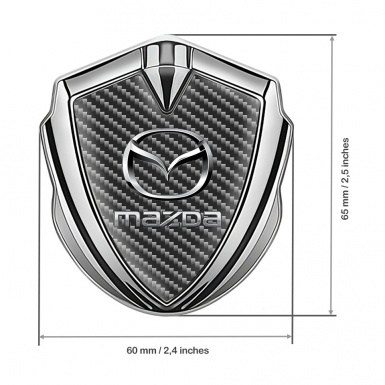 Mazda Emblem Trunk Badge Silver Dark Carbon Classic Logo Steel Effect