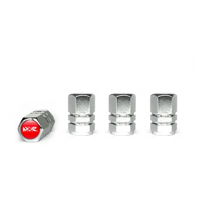 XXR Tyre Valve Caps Chrome 4 pcs Red
