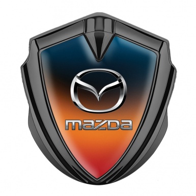 Mazda Silicon Emblem Badge Graphite Gradient Classic Logo Steel Effect