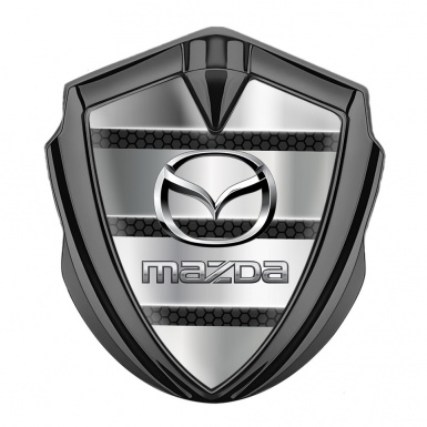 Mazda Emblem Silicon Badge Graphite Metal Panels Steel Logo Effect