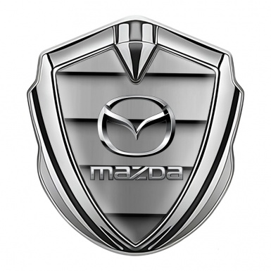 Mazda Metal Domed Emblem Silver Front Grille Steel Logo Effect