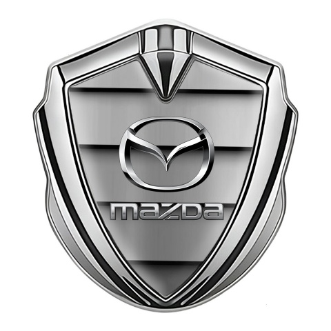 Mazda Metal Domed Emblem Silver Front Grille Steel Logo Effect