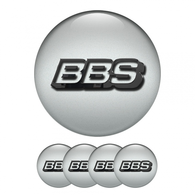 BBS Domed Stickers Wheel Center Cap Black Mirror Logo
