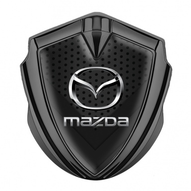 Mazda Badge Self Adhesive Graphite Dark Mesh Steel Logo Effect