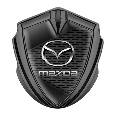Mazda Emblem Ornament Badge Graphite Dark Grate Chrome Logo Effect