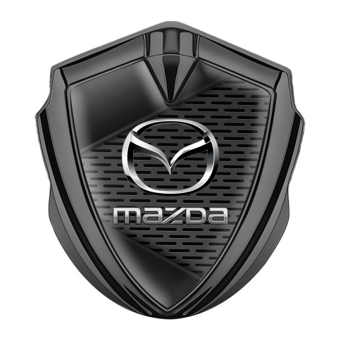Mazda Emblem Ornament Badge Graphite Dark Grate Chrome Logo Effect