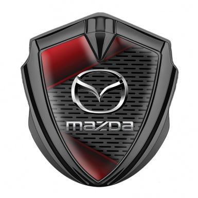 Mazda Bodyside Domed Emblem Graphite Red Fragments Chrome Logo Effect