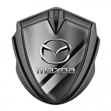 Mazda Silicon Emblem Badge Graphite Metal Panels Chrome Logo Effect