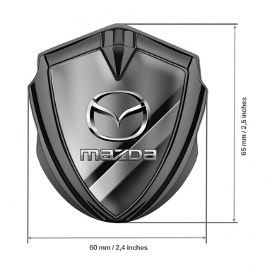 Mazda Silicon Emblem Badge Graphite Metal Panels Chrome Logo Effect