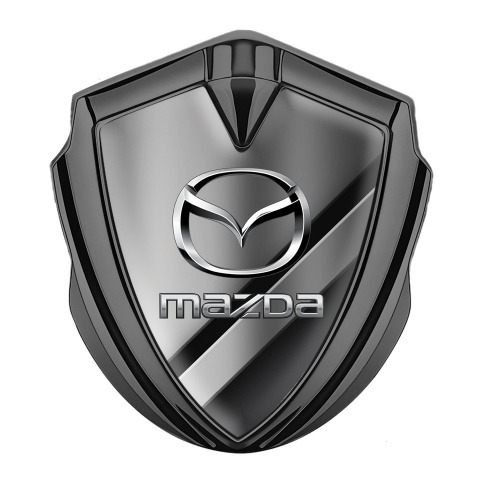 Mazda Silicon Emblem Badge Graphite Metal Panels Chrome Logo Effect