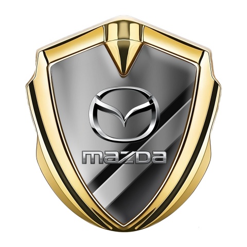 Mazda Silicon Emblem Badge Gold Metal Panels Chrome Logo Effect