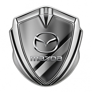 Mazda Silicon Emblem Badge Silver Metal Panels Chrome Logo Effect