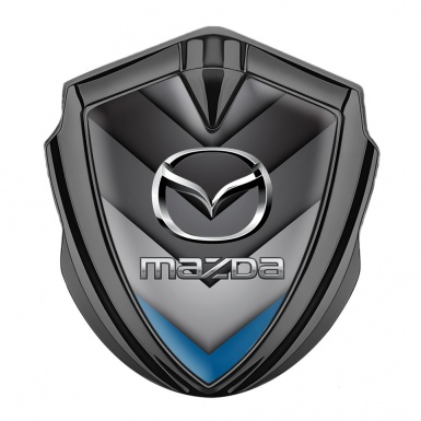 Mazda Bodyside Emblem Self Adhesive Graphite Blue Tip Chrome Logo Effect