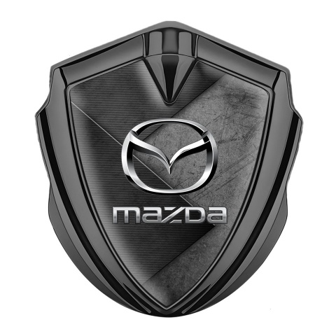 Mazda Emblem Silicon Badge Graphite Brazed Surface Chrome Logo Effect